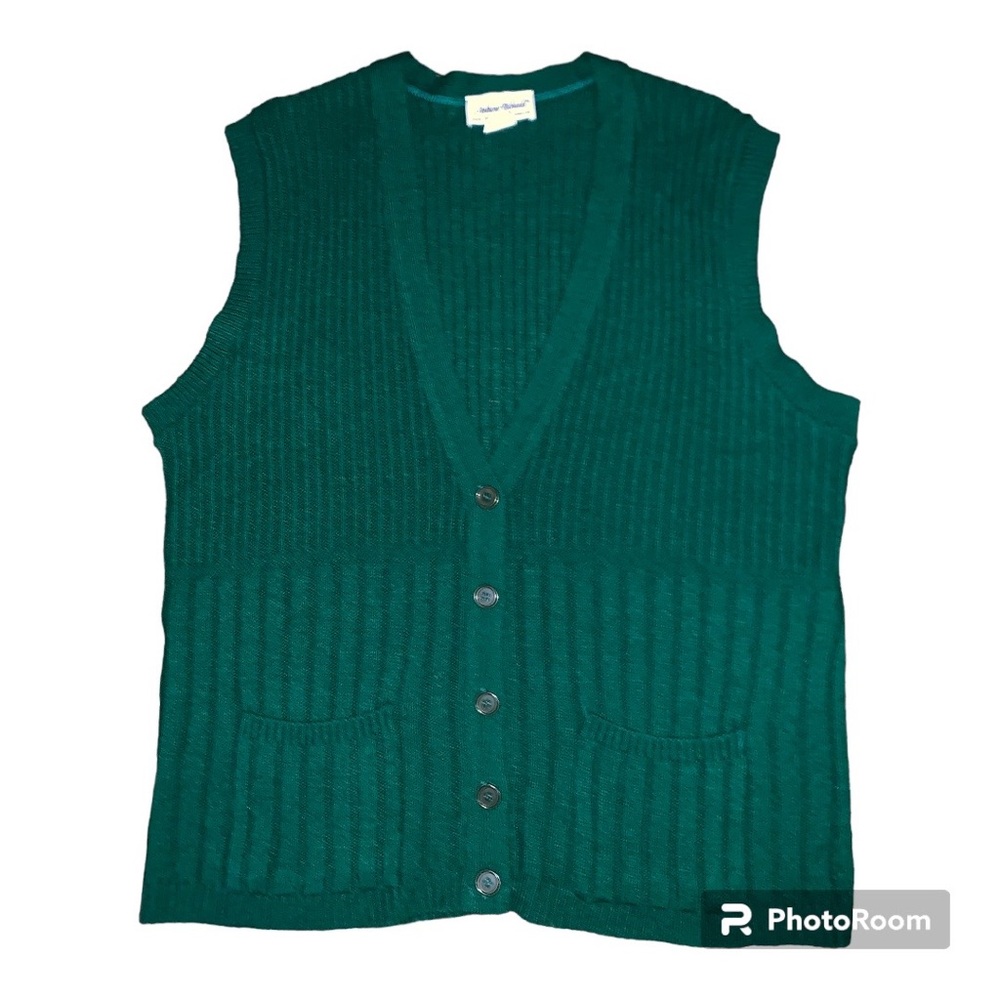 Vintage women’s 2X green vest Anthony Richards button plus size st Patrick’s day